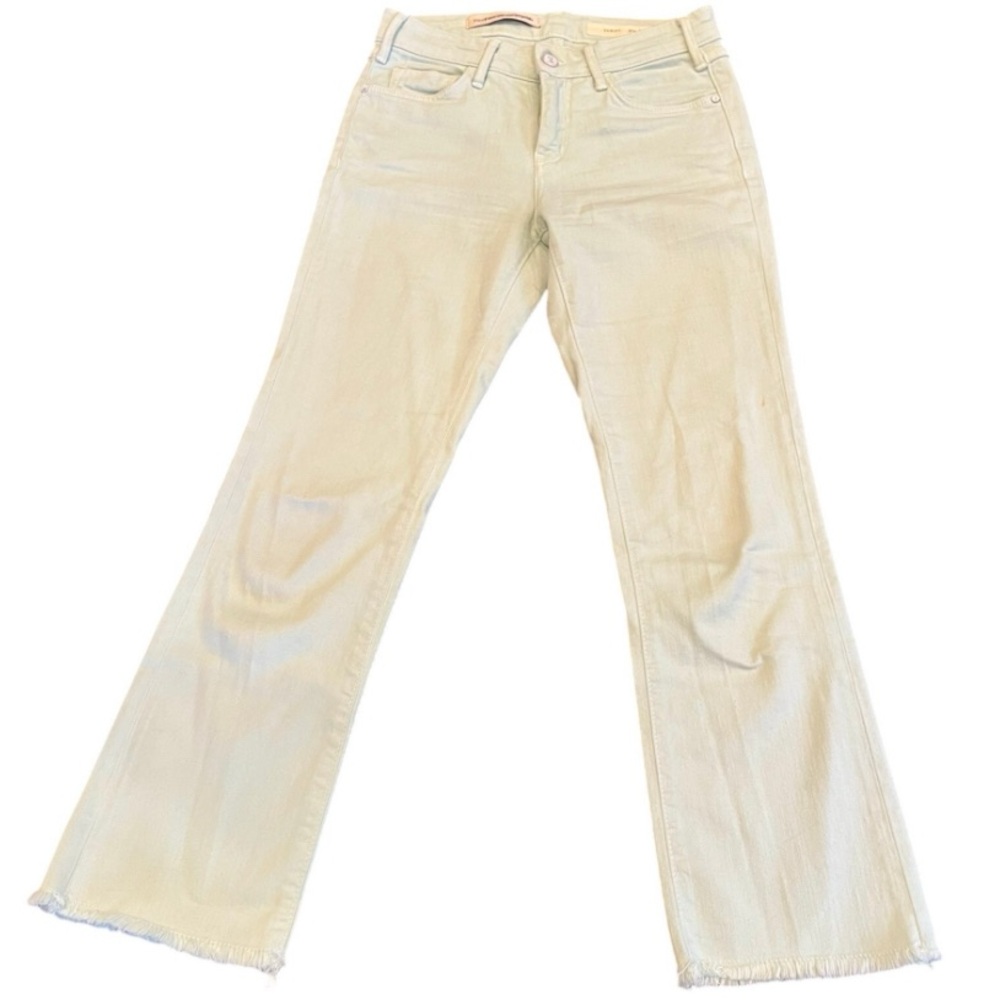 Pilcro and the Letterpress Light Sage “Script” Raw Hem Jeans – Size 26